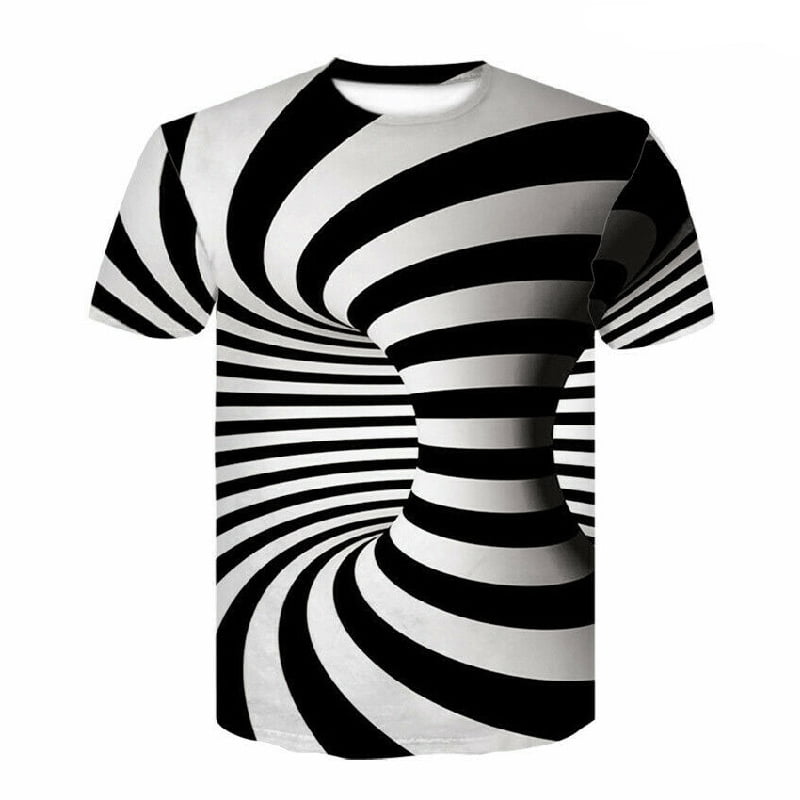 Men 3D Hypnosis Print T-Shirt Short Sleeve Casual Top Tee Summer Plus Size S-6XL