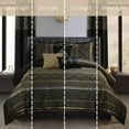 thumbnail image 4 of Nanshing Markus 9 Piece Traditional Damask Comforter Set, Black Gold, California King, 4 of 10