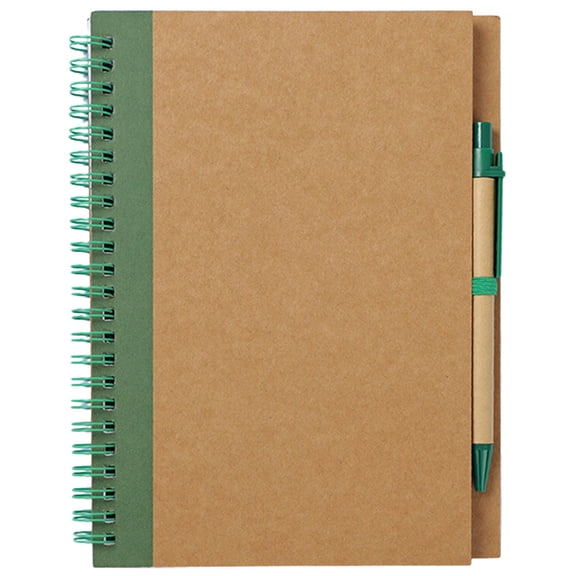 Lay Flat Wirebound Notebook, 1-Pack 6x8 Inch 120 Pages Green Spiral Journal with Pen for Desk Project, YMHELF