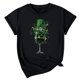 thumbnail image 5 of El Día de San Patricio Manga Corta Cuello Redondo Suéter Casual Top, Ligero 95% Poliéster 5% Blusa de Spandex para Vacaciones Y Uso Diario, Tops de Mujer Casual, 5 of 5