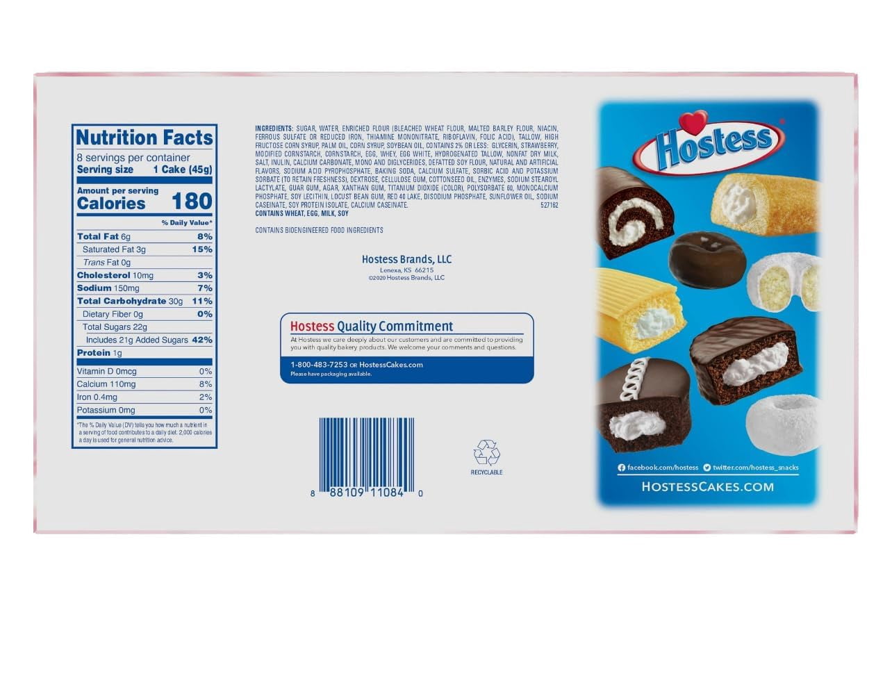 Hostess Strawberry Cupcakes, 12.7 Ounce, Box of 8, 6 Count Case