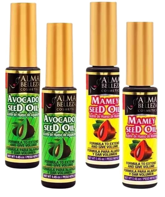 Rmel (Mascara for eye lashes) 2 Avocado & 2 Mamey Seed Oil (4 PACK) To extend & Give Volume Premium ALMA BELLEZA quality.