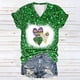 thumbnail image 1 of Fiudx Camisas para Mujer Top de Manga Corta con Cuello En V y Estampado Informal para Mujer, 1 of 3