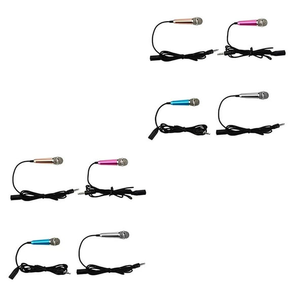 VONKY 4 Pcs Microphone Filaire Portable Connecteur 3.5mm Micro de Téléphone Mobile Son Audio Divertissement Alliage d'Aluminium de Poche Maison 1 2ensemble