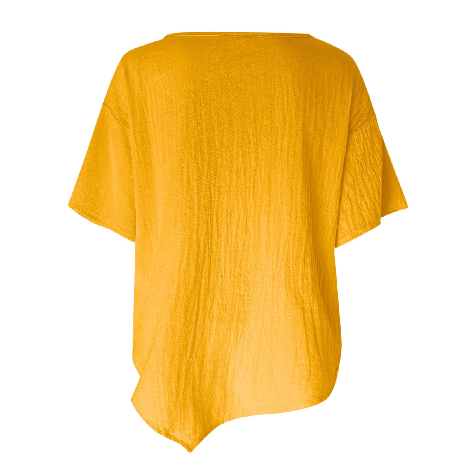 Kid Girl Solid Color Irregular Hem Short-sleeve Tee