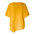 thumbnail image 3 of Gibobby Casual Playera de Manga Corta para Mujer Camisas cuello redondo con estampado para mujer, camiseta manga corta algodón y lino, blusa verano holgada informal(Amarillo,CH), 3 of 5