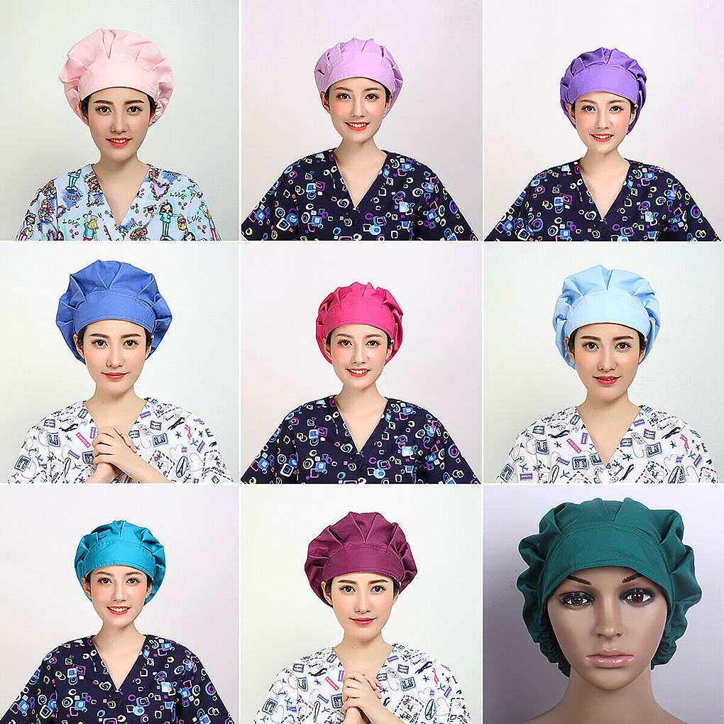 Women Scrub Cap Wide Brim Sweatband 