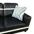 thumbnail image 5 of Dubbin Black And White Semi PU Synthetic Leather 3-Piece Couch Living Room Sofa Set, 5 of 7