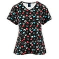 thumbnail image 1 of Blusa de uniforme de trabajo SCZ con cuello de manga corta para mujer negro Talla M, 1 of 3