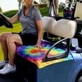 thumbnail image 3 of Xoenoiee Rainbow Colorful Tie Dye Pattern Golf Cart Seat Covers for EZGO Yamaha Club Car, All Seasons Golf Cart Seat Towel/Blanket, Soft Microfiber, Machine Washable, 3 of 5