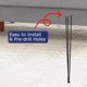 thumbnail image 3 of QinaQin Patas hairpin metálicas de uso rudo para muebles, resistentes al óxido, con protectores de goma y soporte de hasta 1000 lb, ideales para mesa o banco, 3 of 7