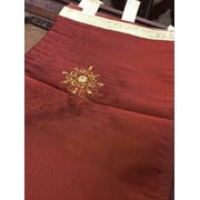 Mogul Indian Curtains Sheer Panels Maroon Embroidered Drapes Window Treatment