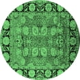 thumbnail image 1 of Ahgly Company Indoor Round Oriental Emerald Green Industrial Area Rugs, 8' Round, 1 of 4