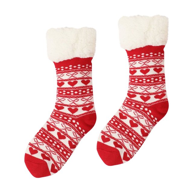 Penkiiy Chaussettes de Noël Hommes Femmes Chaussettes de Noël en Vrac Unisexe Chaussettes Fantaisie de Noël Mi-Mollet Chaussettes Colorées Drôles de Noël Chaussettes Unisexes de Noël Décontractées Rouge