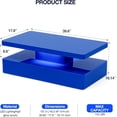 thumbnail image 5 of ARICOEASY Modern LED Coffee Table, 2 Tiers Rectangle Center Table, Blue, 5 of 7