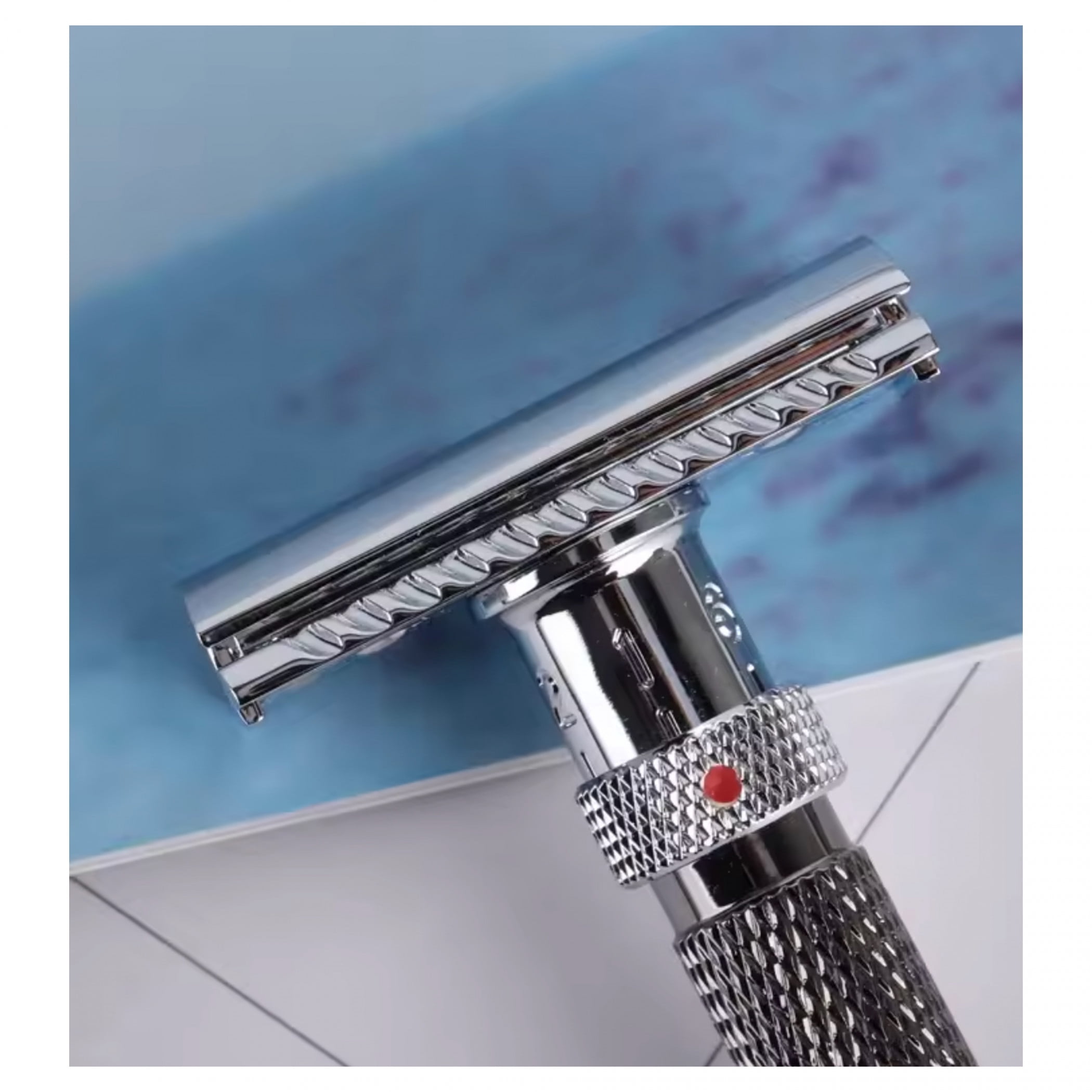 Yaqi Gunmetal  and  Chrome Adjustable Final Cut Safety Razor