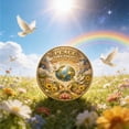 thumbnail image 6 of Rirozkan Peace Theme Commemorative Coin, Symbol of Peace, Collectible Medallion, Gift Keepsake for Awareness, Memorial, Anniversary Events, 6 of 8
