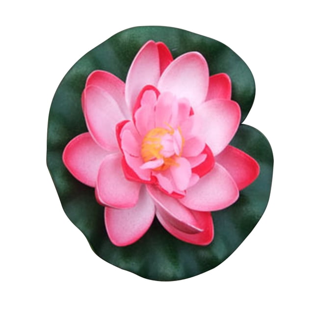 leyfeng Flores de loto flotantes artificiales de 4 pulgadas, estanques de agua, hoja de loto de espuma, almohadilla de lirio falsa flotante