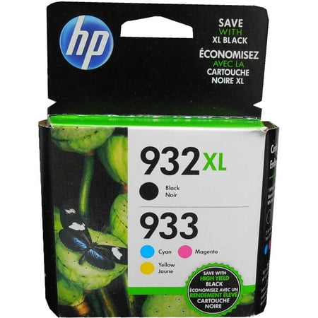 Standard Yield Colour Ink Genuine HP N9H62FN (932XL/933) Black XL and Tri Color Standard Yield Ink Cartridges ()