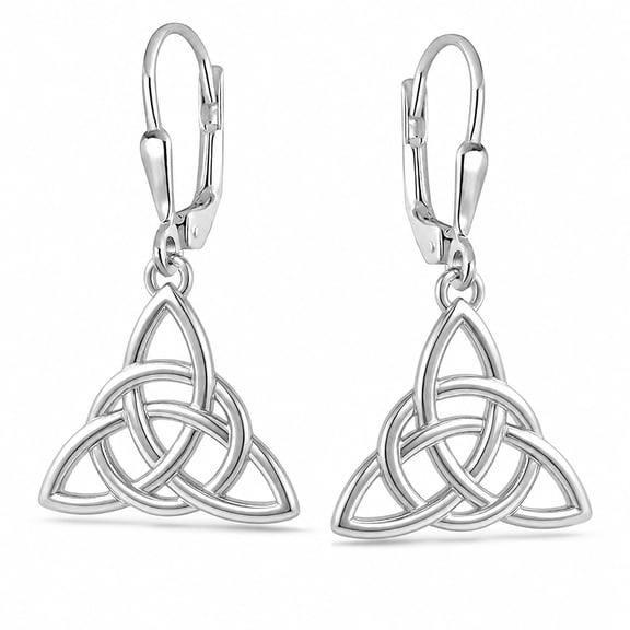 LeCalla 925 Sterling Silver Dangle Earrings | Trinity Celtic-Knot Triangle Earrings Women