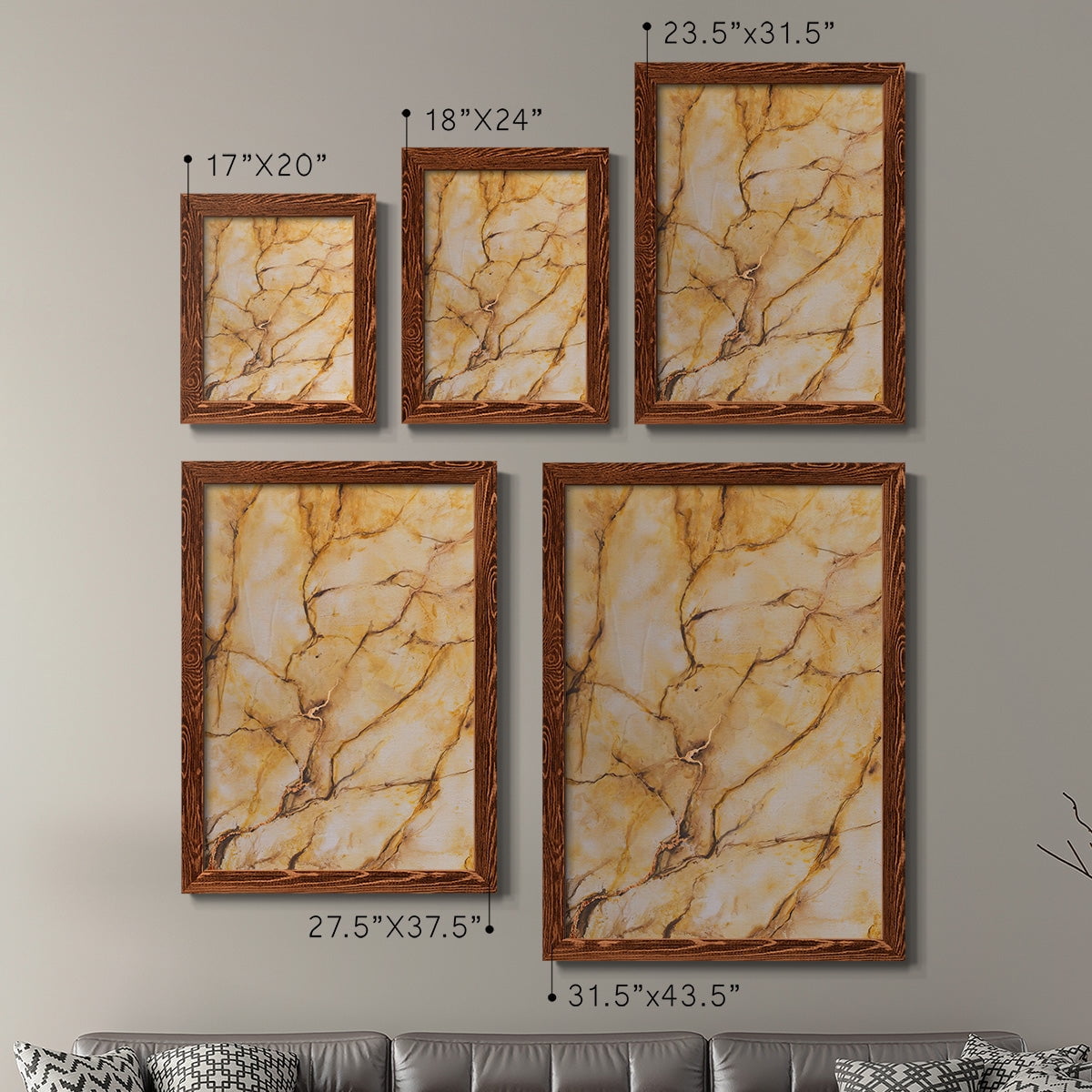 Yellow Marble I - Premium Framed Canvas 2 Piece Set - Ready to Hang