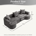 thumbnail image 2 of Oversized Loveseat Sofa 106" Modular Sectional Sofa for Living Room, Modern Chenille Curved Couch, Deep Seat Luxury Sofa Love Seat Couches with 2 Floor Couch Pillows, No Assembly Needed Gray, 2 of 7