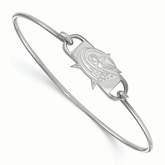 Women's Columbus Blue Jackets Sterling Silver Small Wire Bangle Bracelet