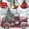 thumbnail image 4 of Cateissary decoración de árbol de Navidad camión rojo adorno brillante vintage, 4 of 6