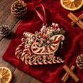 thumbnail image 4 of 3.15 in 2D Candy Cane Christmas Ornament, Vintage Red and White Hanging Pendant with Santa, Gnome, Reindeer and Sleigh Artwork for Tree and Seasonal Display, 4 of 7