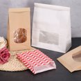 thumbnail image 5 of 50pcs Bakery Bags with Window, Tin Tie Tab Lock Bags, Kraft Paper Bags for Cookies (Brown 11.8x4.7inch), 5 of 7