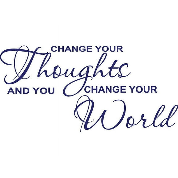 Purple 22" x 10" Change Your Thoughts And You Change Your World Vinyl Wall Art Home Decor Decal Sticker