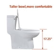 thumbnail image 3 of WinZo WZ5035 Elongated One Piece Toilet 17.25 inches Comfort Tall Toilet Single 1.28 GPF Front Flush Soft Closing Seat,White 12"Rough-in, 3 of 5