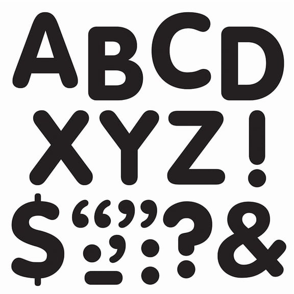 Trend, TEPT1791, Stick-Eze Stick-On Letters Set, 107 / Pack, Black