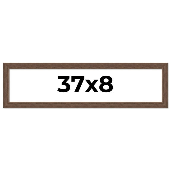 37x8 Frame Brown Distressed Barnwood Picture Frame | Rustic Farmhouse Photo Frame Includes UV