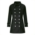 thumbnail image 3 of Moxiu Womens Winter Wool Coats Winter Double Breasted Wool Coat Elegant Collared Wool Blend Trench Pea Coat 2025 Black,M, 3 of 6