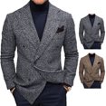 thumbnail image 3 of Chaqueta de traje de hombre de corte ajustado, color gris, talla 3XL, cuello de solapa, cierre de botones, manga larga, ideal para negocios, bodas y fiestas, 3 of 5