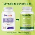 thumbnail image 3 of BESTVITE Milk Thistle 300mg (240 Vegetarian Capsules)-Standardized to 80% Silymarin Flavonoids-No Stearates-Vegan-Non GMO-Gluten Free, 3 of 7