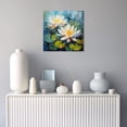 thumbnail image 2 of ZHONGYUTONG Lotus Canvas Wall Art Blooming White Flower Painting Zen Floral Watercolour Picture Print for Bathroom Decor Framed (28.00" x 28.00"), 2 of 5
