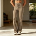 thumbnail image 5 of Hurxie Wide Leg Pants Women Drawstring Pajamas Lounge Pants Loose Comfy Sleepwear Casual Yoga Coffee,S, 5 of 7