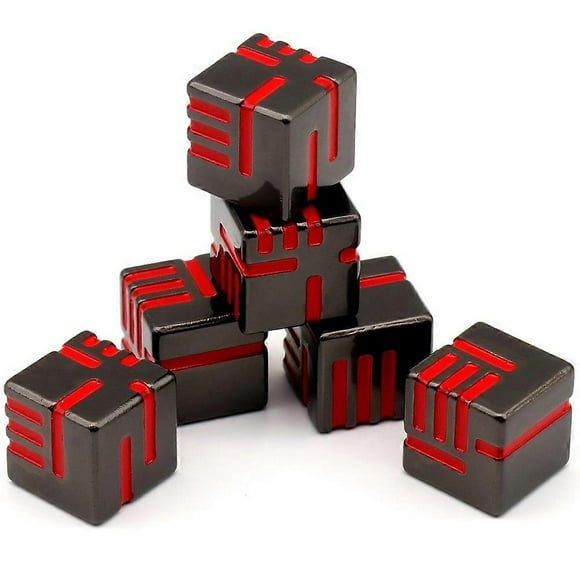 Metal Dice, 6PCS Heavy Solid Metallic Dice Set for Dungeons and Dragon Tabletop Gam