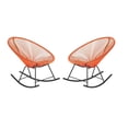 thumbnail image 1 of Costa Rocker Lounge Chair in Orange, Wire Lounge Chair, Plastic Lounge Chair, Beach Lounge Chair, Indoor-Outdoor Lounge Chair, Patio Lounge Chair, Oval Lounge Chair - Set 2, 1 of 4
