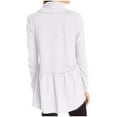 thumbnail image 4 of BiZtdJrK Womens Tunic Sweatshirts Ruffle Long Sleeve Babydoll Tops Draped Crew Neck Dressy Casual Pullover Sweatshirt White XL, 4 of 8