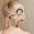 thumbnail image 2 of Unique Bargains 1 Pc Hair Pin U-shaped Hair Accessories 4.33"x1.57" Glossy Black, 2 of 5