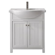 Design Element Marian 30" Single Sink Bathroom vanity in White with White Top - No Assembly Required