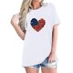 thumbnail image 3 of Camisetas de Manga Corta para las Mujeres Día de la Independencia Impresión Básica Camiseta de Verano, Cuello Redondo Casual Camiseta Blusa, 3 of 4