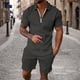 thumbnail image 2 of Conjuntos de Tops Para Hombre Conjuntos de Camisas Casuales Conjunto de Manga Corta Deportiva Con Cremallera de Cobertura Sólida Informal Odeerbi  ODB152024, 2 of 5