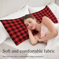 thumbnail image 5 of Red Black Buffalo Plaid Body Pillow Covers, Black Red Checkered Soft Breathable Throw Pillow Cases with Invisible Zipper, Decorative Pillowcase Pillows Protectors for Sofa Bed Couchair 20"x54", 5 of 9