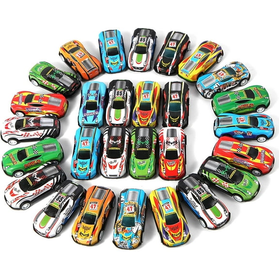 28 Pack Pull Back Cars for Kids, Mini Vehicles Toy Bulk Party Favor Race Cars Toys, Goodie Bag Stuffers, Pinata Fillers for Boys Girls Toddlers