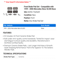 thumbnail image 2 of Front Brake Pad Set - Compatible with 1999 - 2006 Mercedes-Benz SL500 Base 2000 2001 2002 2003 2004 2005, 2 of 2