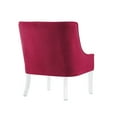 thumbnail image 5 of Lullede Hot Pink Velvet Accent Chair - Upholstered Armless, Clear Acrylic Legs, Piping Stitch, 5 of 10